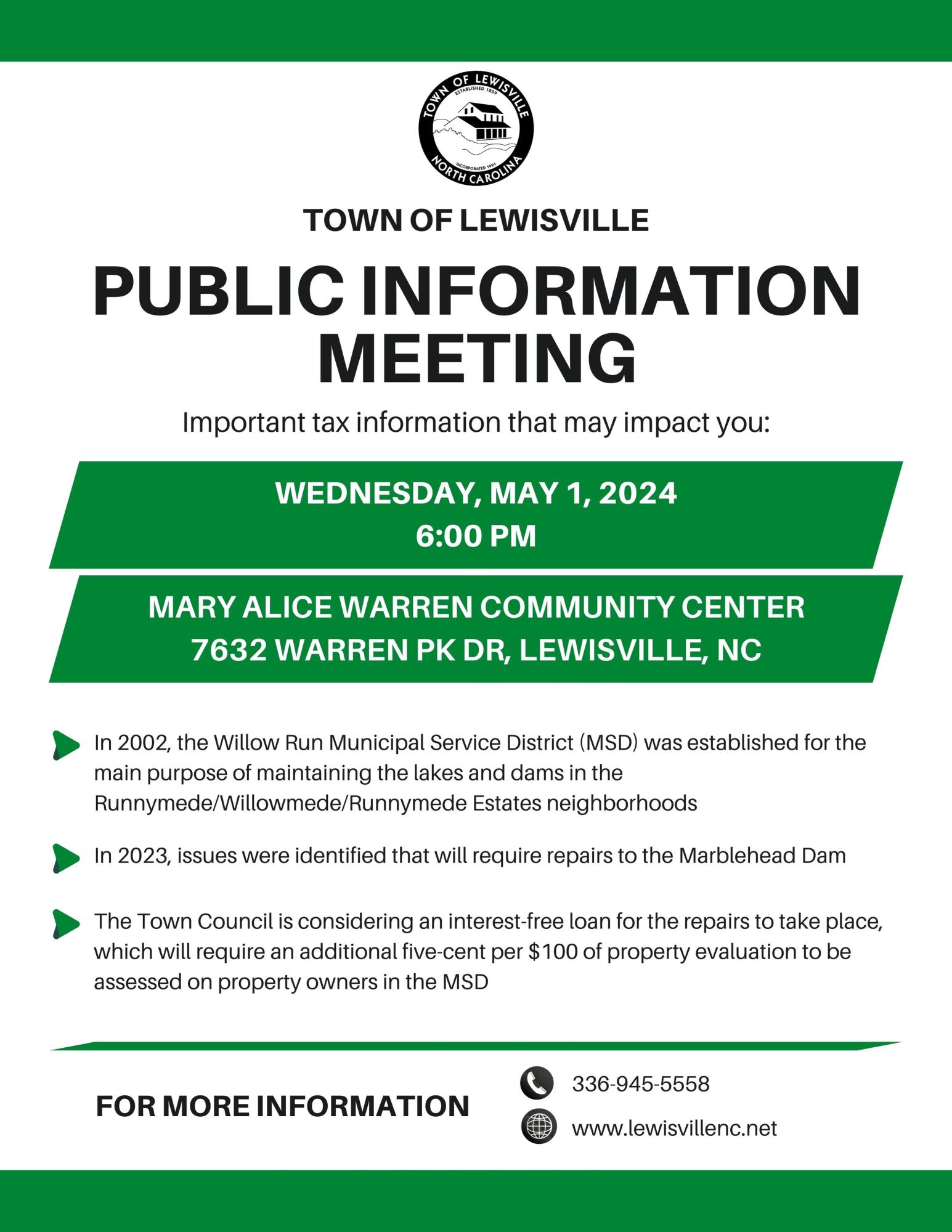 Willow Run Municipal Service District Public Information Meeting