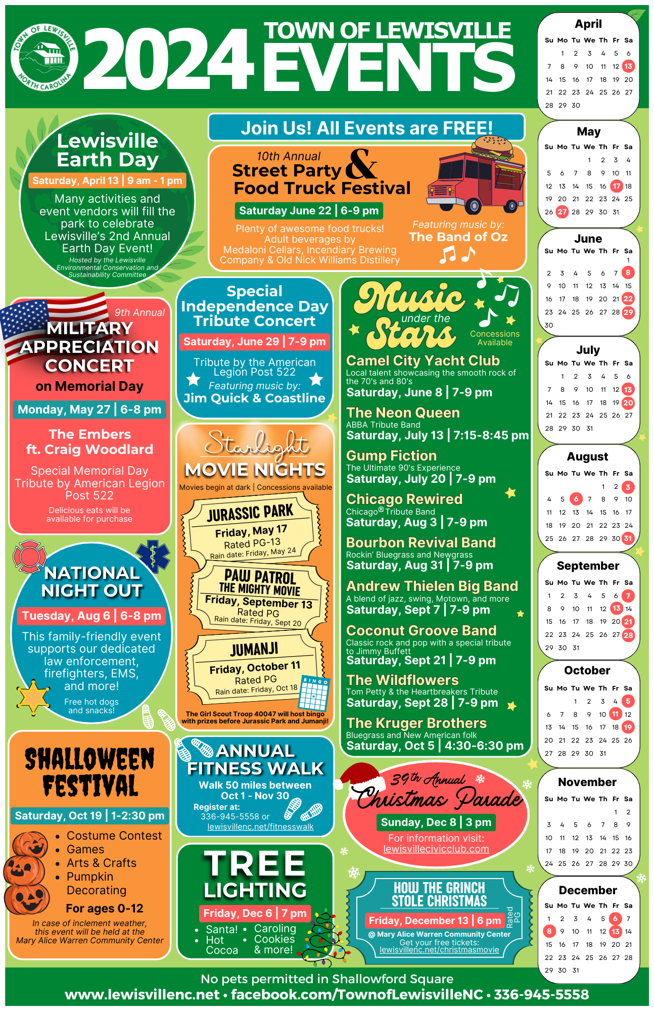2024 Town Events Calendar