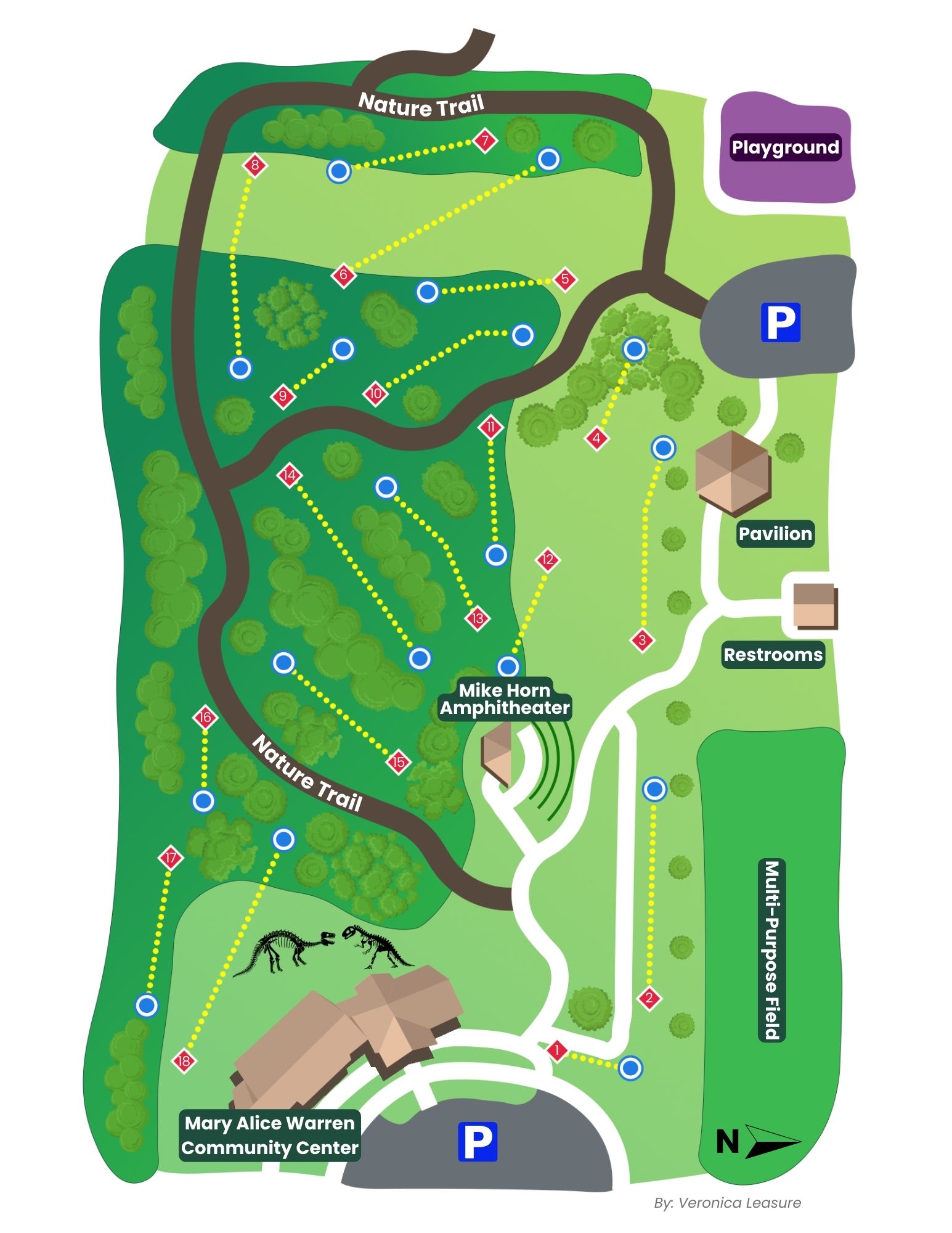 Jack Warren Park Disc Golf Map