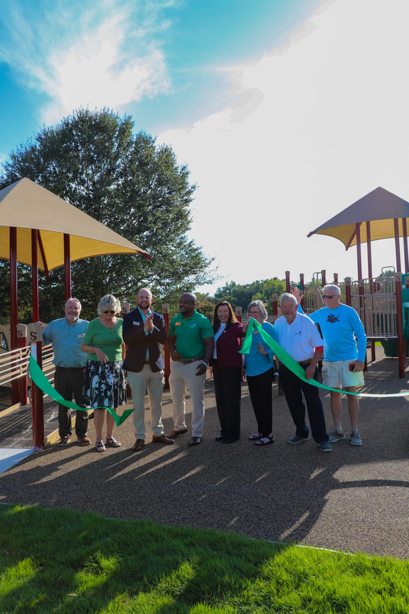 Lewisville Town Council cut the ribbon for the Shallowford Square Playground